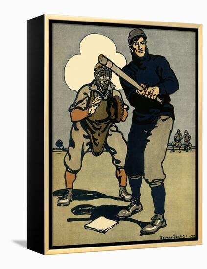 Batter and Catcher, 1902-Edward Penfield-Framed Premier Image Canvas