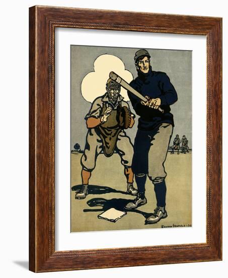 Batter and Catcher, 1902-Edward Penfield-Framed Giclee Print