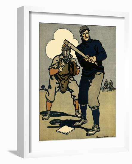 Batter and Catcher, 1902-Edward Penfield-Framed Giclee Print