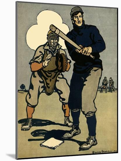 Batter and Catcher, 1902-Edward Penfield-Mounted Giclee Print