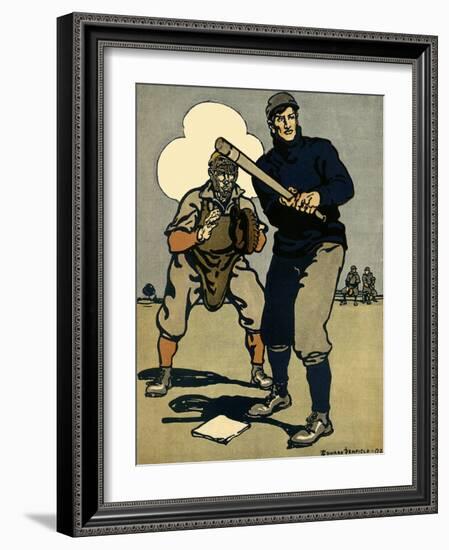 Batter and Catcher, 1902-Edward Penfield-Framed Giclee Print