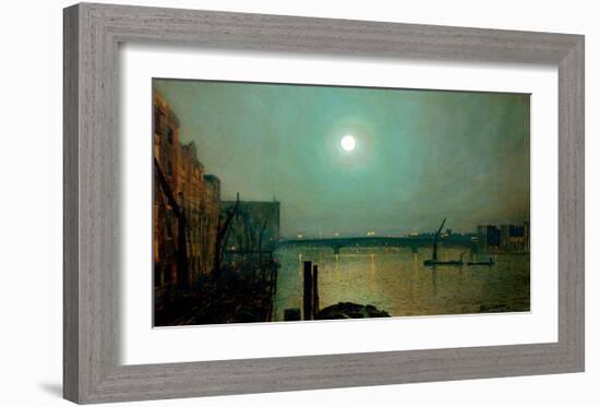 Battersea Bridge at Night-John Atkinson Grimshaw-Framed Giclee Print