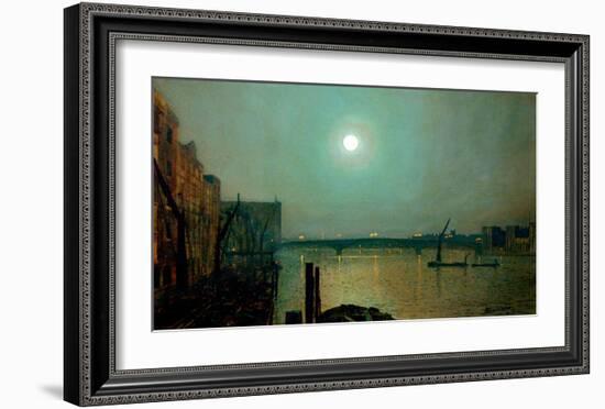 Battersea Bridge at Night-John Atkinson Grimshaw-Framed Giclee Print