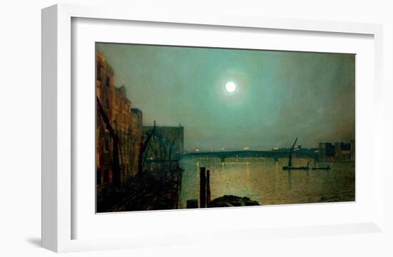 Battersea Bridge at Night-John Atkinson Grimshaw-Framed Giclee Print