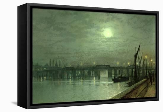 Battersea Bridge by Moonlight-John Atkinson Grimshaw-Framed Premier Image Canvas