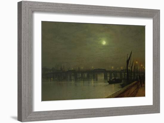 Battersea Old Bridge, 1886 (Oil on Canvas)-John Atkinson Grimshaw-Framed Giclee Print