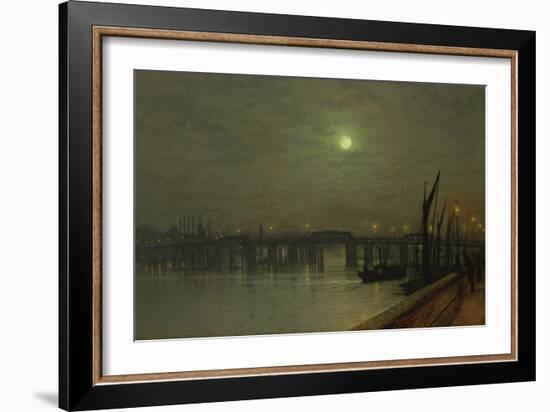 Battersea Old Bridge, 1886 (Oil on Canvas)-John Atkinson Grimshaw-Framed Giclee Print