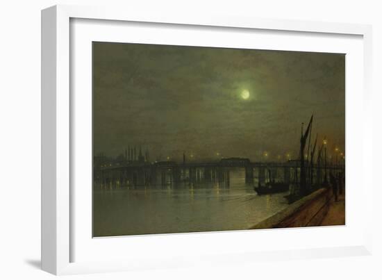 Battersea Old Bridge, 1886 (Oil on Canvas)-John Atkinson Grimshaw-Framed Giclee Print