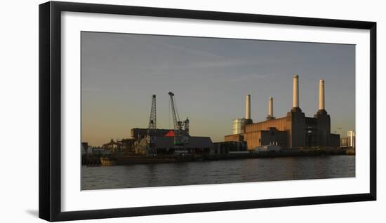 Battersea Power Station at Dawn, with Cranes and Buildings-Richard Bryant-Framed Photographic Print