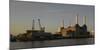 Battersea Power Station at Dawn, with Cranes and Buildings-Richard Bryant-Mounted Photographic Print