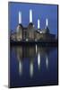 Battersea Power Station in London at Dusk with the Thames in the Foreground, London, England-David Bank-Mounted Photographic Print