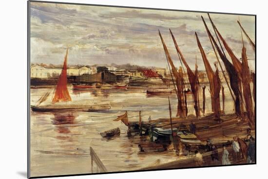 Battersea Reach, C.1863 (Oil on Canvas)-James Abbott McNeill Whistler-Mounted Giclee Print