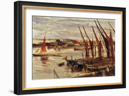 Battersea Reach, C.1863 (Oil on Canvas)-James Abbott McNeill Whistler-Framed Giclee Print