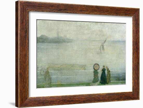 Battersea Reach from Lindsey Houses, C.1864-71 (Oil on Canvas)-James Abbott McNeill Whistler-Framed Giclee Print