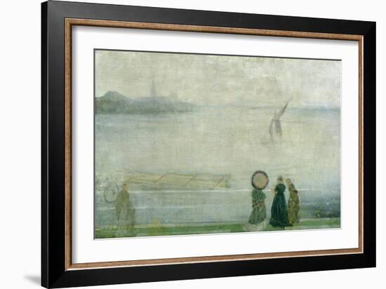 Battersea Reach from Lindsey Houses, C.1864-71 (Oil on Canvas)-James Abbott McNeill Whistler-Framed Giclee Print