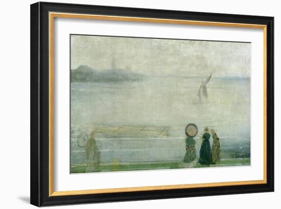 Battersea Reach from Lindsey Houses, C.1864-71 (Oil on Canvas)-James Abbott McNeill Whistler-Framed Giclee Print