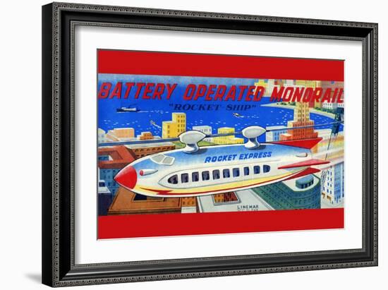 Battery Operated Monorail "Rocket Ship"-null-Framed Premium Giclee Print