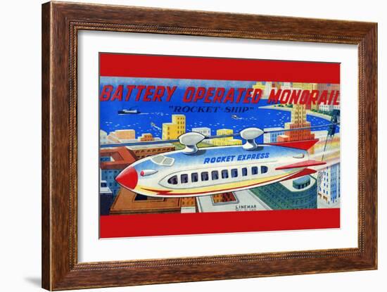 Battery Operated Monorail "Rocket Ship"--Framed Art Print