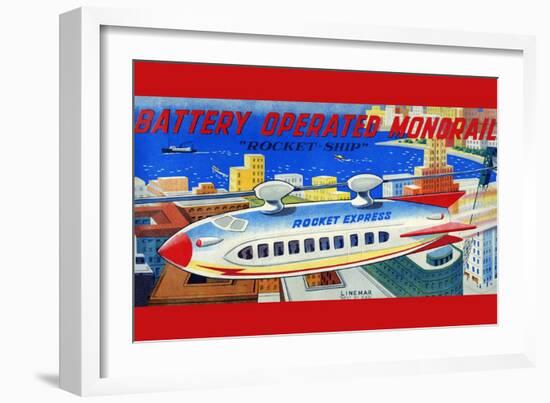 Battery Operated Monorail "Rocket Ship"-null-Framed Art Print