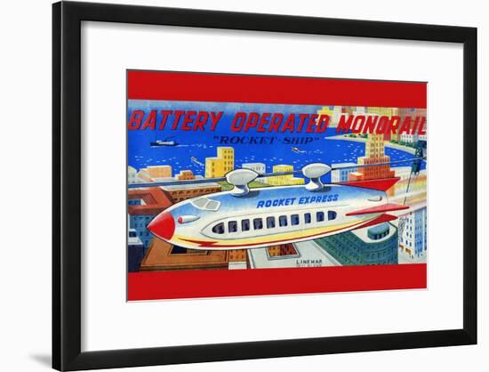 Battery Operated Monorail "Rocket Ship"-null-Framed Art Print