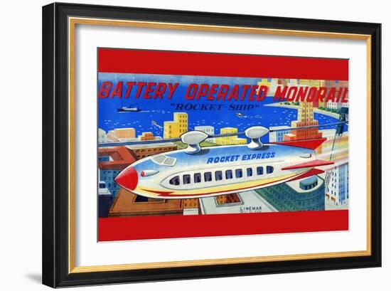 Battery Operated Monorail "Rocket Ship"-null-Framed Art Print