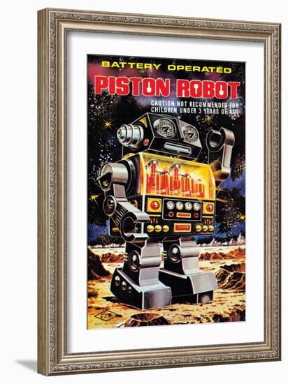 Battery Operated Piston Robot-null-Framed Art Print