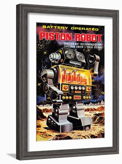 Battery Operated Piston Robot-null-Framed Art Print