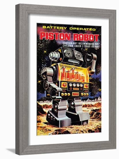 Battery Operated Piston Robot-null-Framed Art Print