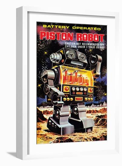 Battery Operated Piston Robot-null-Framed Art Print