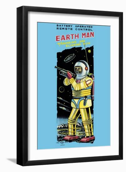 Battery Operated Remote Control Earthman-null-Framed Art Print