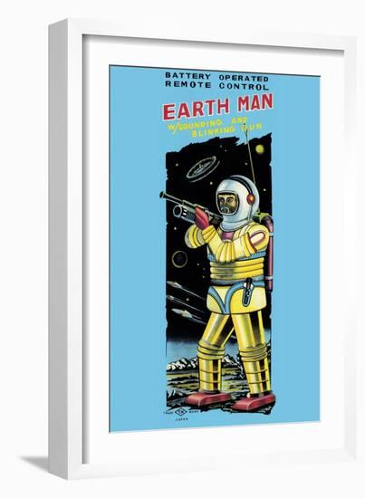 Battery Operated Remote Control Earthman-null-Framed Art Print
