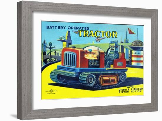 Battery Operated Tractor-null-Framed Art Print