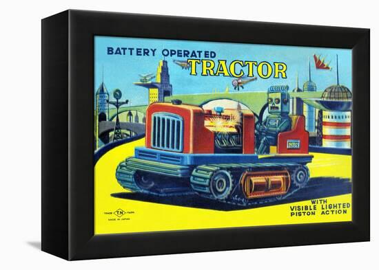 Battery Operated Tractor-null-Framed Stretched Canvas