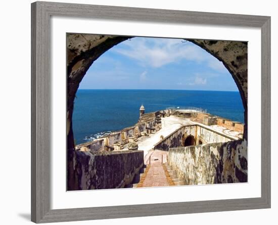 Battery Ramp of Fort El Morro, San Juan-George Oze-Framed Photographic Print