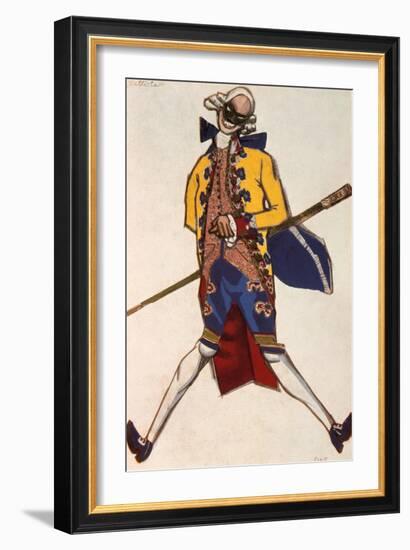 Battista, Costume Design for a Comedy by Carol Goldoni, 1917-Leon Bakst-Framed Giclee Print