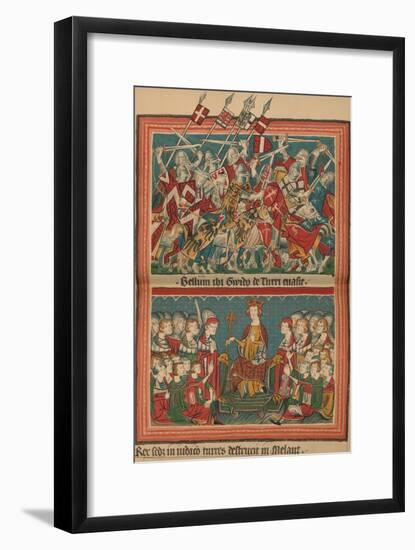 Battle and Court of Justice During Henry VII's March Upon Rome: A Page from the Codex Balduineus-Unknown-Framed Giclee Print