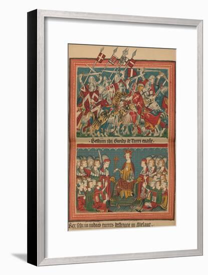 Battle and Court of Justice During Henry VII's March Upon Rome: A Page from the Codex Balduineus-Unknown-Framed Giclee Print