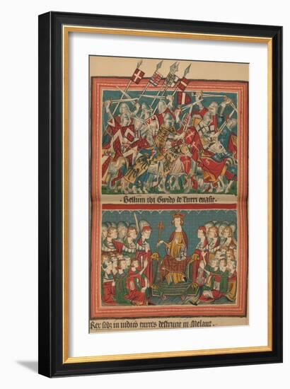 Battle and Court of Justice During Henry VII's March Upon Rome: A Page from the Codex Balduineus-Unknown-Framed Giclee Print