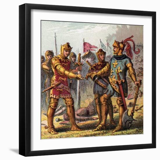 Battle at Poitiers, 1356-null-Framed Giclee Print