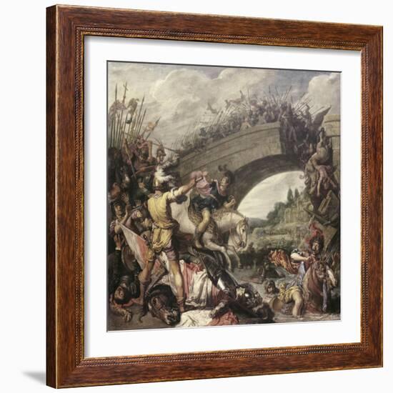 Battle at the Mulvian Bridge, 312 Ad-Pieter Lastman-Framed Giclee Print