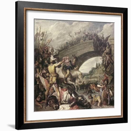 Battle at the Mulvian Bridge, 312 Ad-Pieter Lastman-Framed Giclee Print