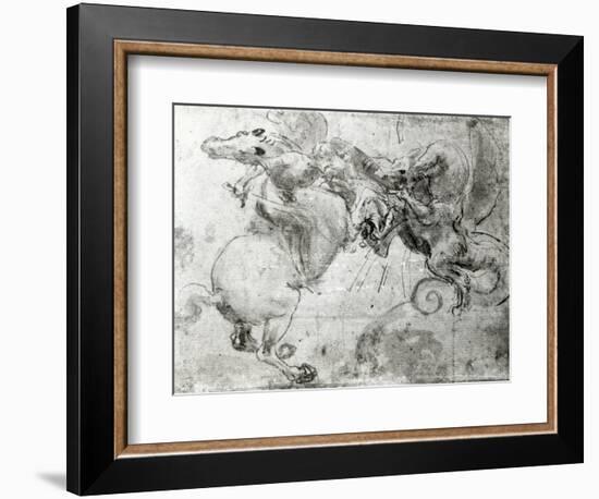 Battle between a Rider and a Dragon, c.1482-Leonardo da Vinci-Framed Giclee Print