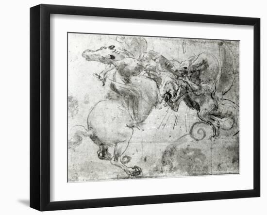 Battle between a Rider and a Dragon, c.1482-Leonardo da Vinci-Framed Giclee Print