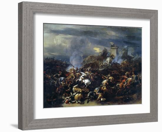 Battle Between Alexander and Porus, 326 BC-Nicolaes Berchem-Framed Giclee Print