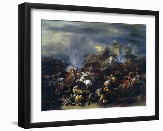 Battle Between Alexander and Porus, 326 BC-Nicolaes Berchem-Framed Giclee Print