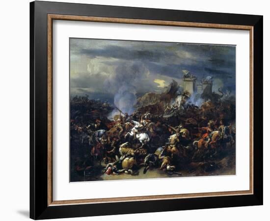 Battle Between Alexander and Porus, 326 BC-Nicolaes Berchem-Framed Giclee Print