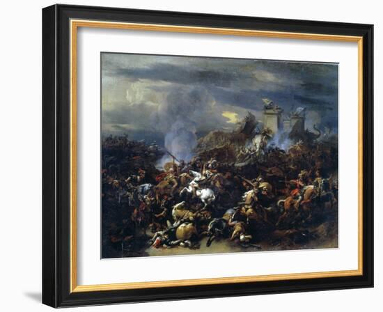 Battle Between Alexander and Porus, 326 BC-Nicolaes Berchem-Framed Giclee Print