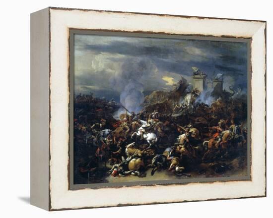 Battle Between Alexander and Porus, 326 BC-Nicolaes Berchem-Framed Premier Image Canvas