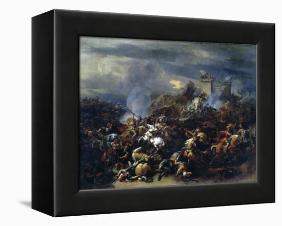 Battle Between Alexander and Porus, 326 BC-Nicolaes Berchem-Framed Premier Image Canvas