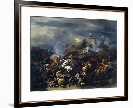 Battle Between Alexander and Porus, 326 BC-Nicolaes Berchem-Framed Giclee Print